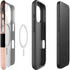Rose Gold and Black Marble iPhone 16 Plus Magsafe Impact Case